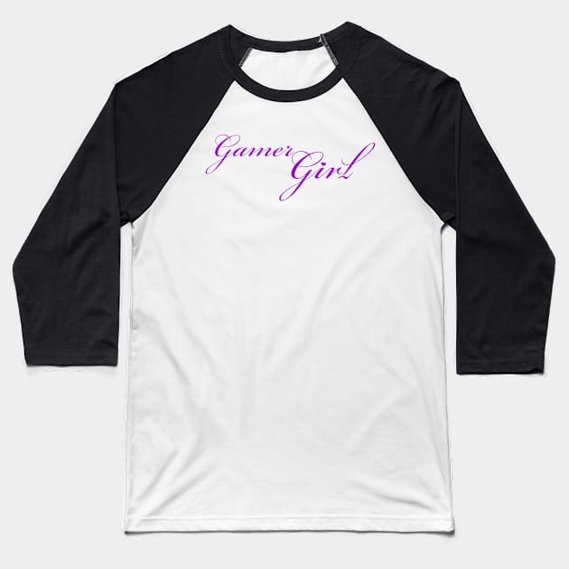 Gamer girl pink text Baseball T-Shirt by Playfulfoodie